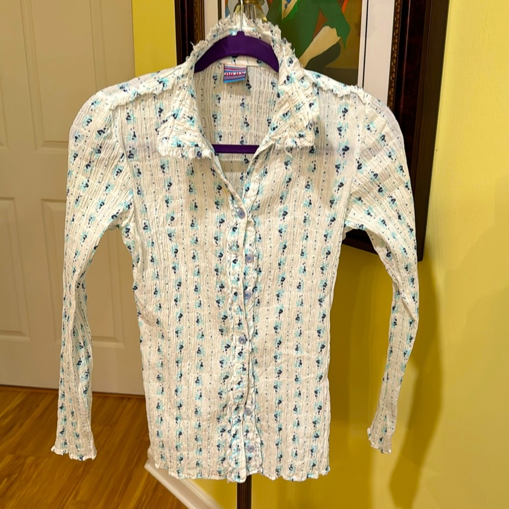 Oilily button down shirt. Size 4. Beautiful with Jeans